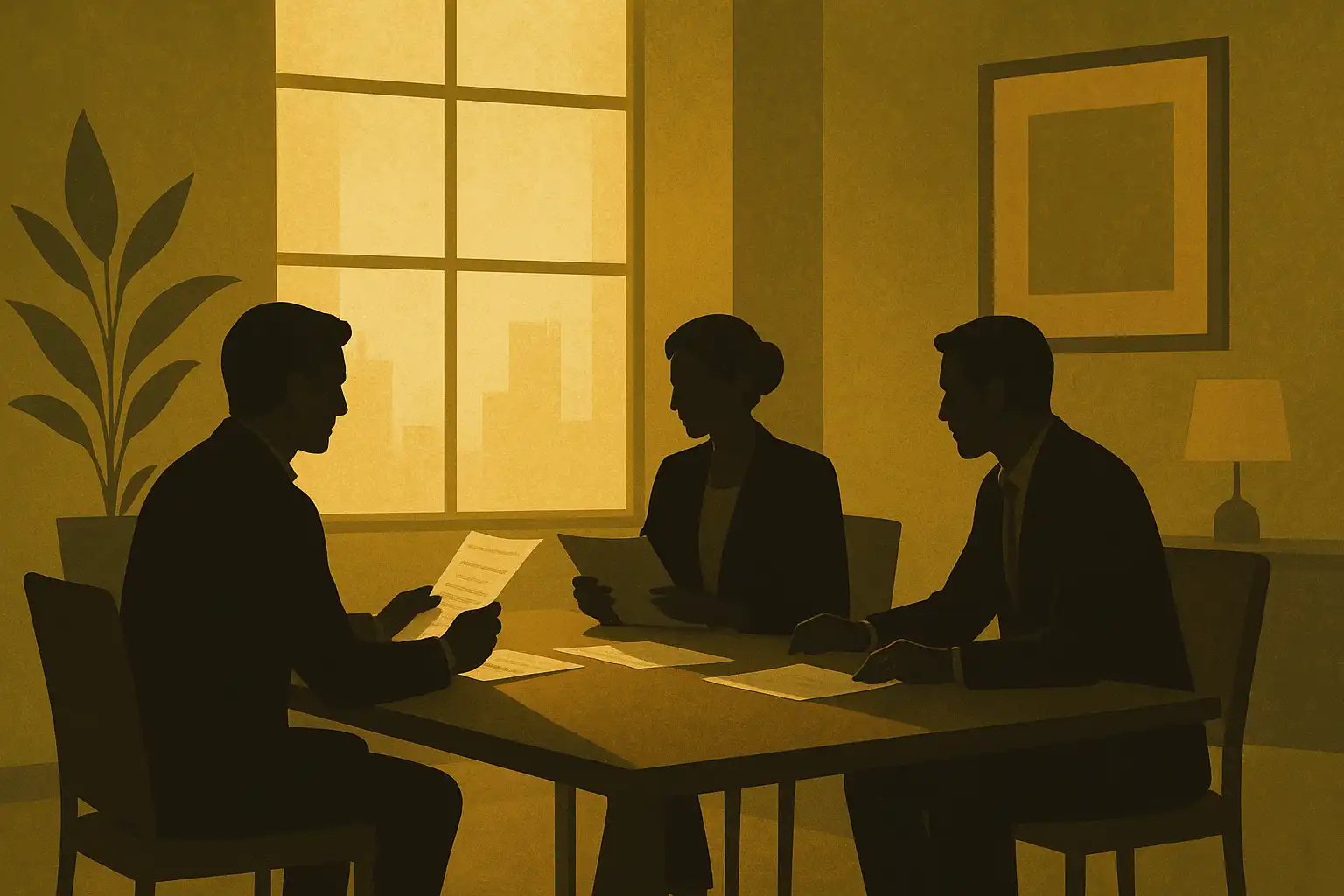 Team of casino staff reviewing game fairness reports in an office